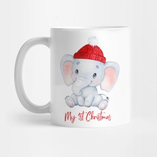 Baby's First Christmas, New Baby Elephant Gift Christmas, 1st Christmas for Baby Mug